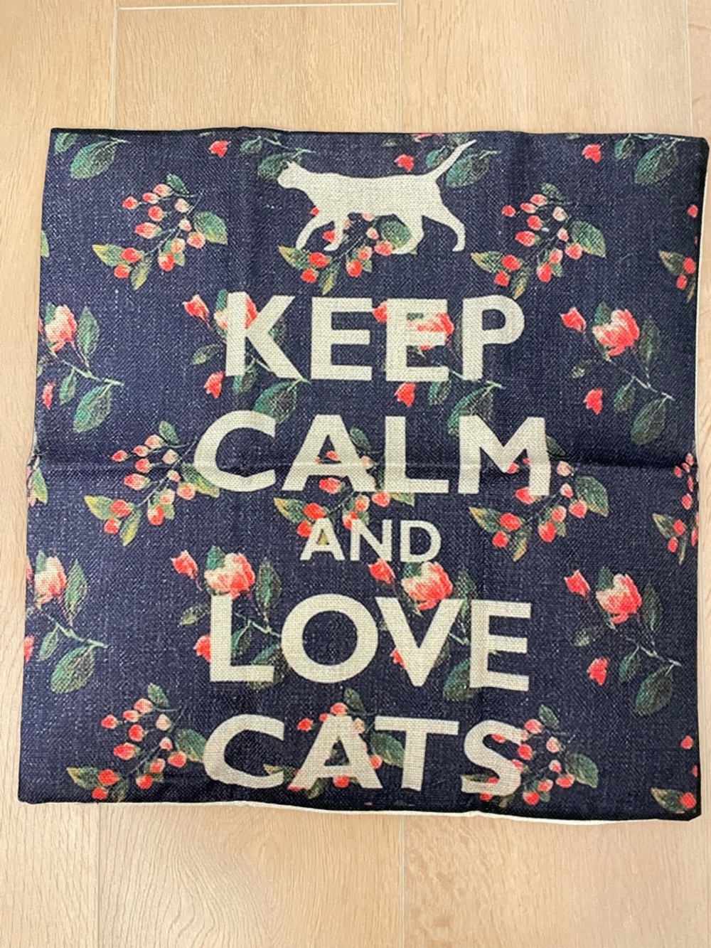 NWOT Keep Calm and Love Cats Accent Cushion Case